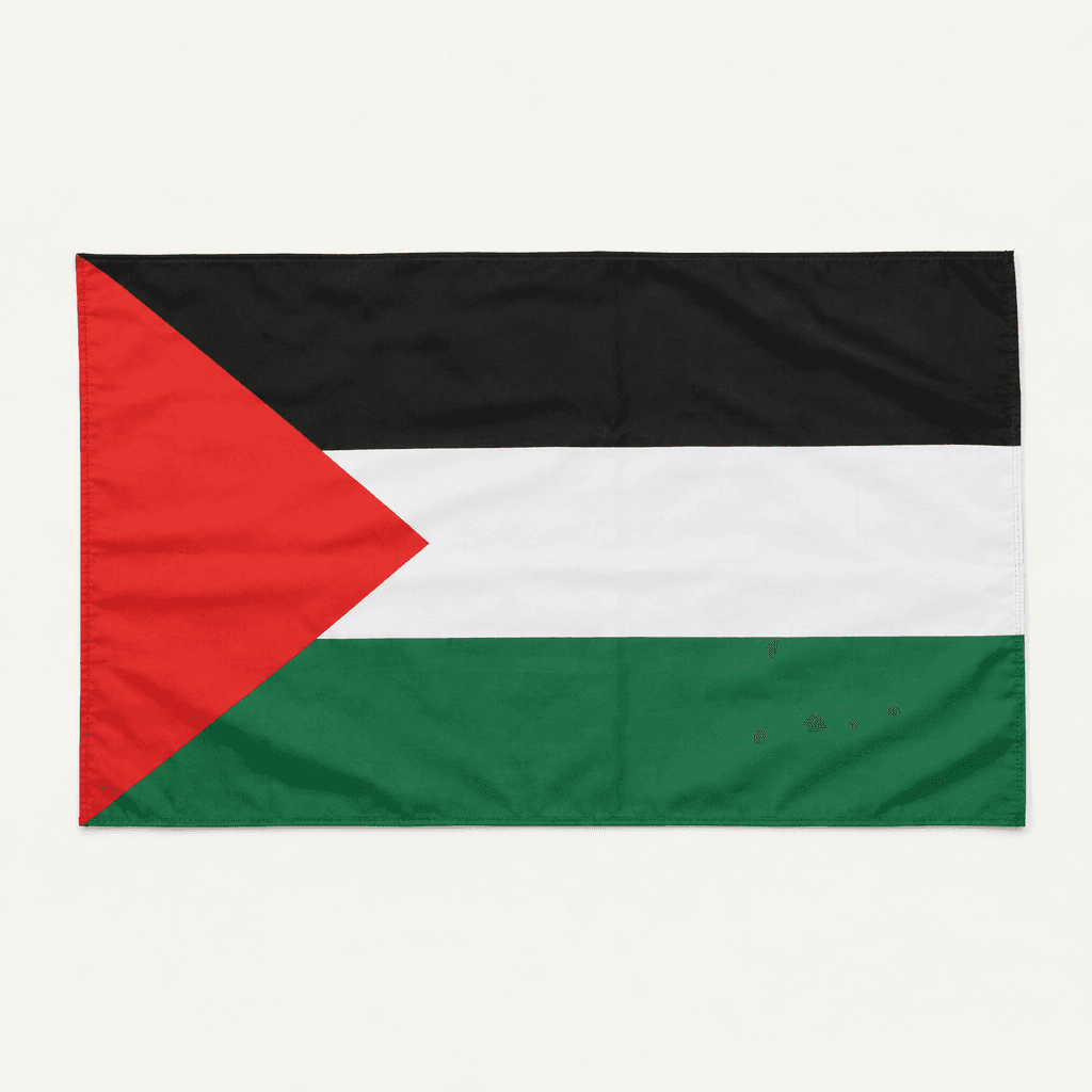 Drapeau Palestine présenté sur fond clair.